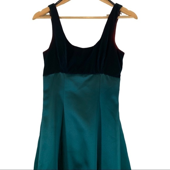 Vintage 1980s Regency Formal Gown Maxi Dress Size 3/4 Ombre teal and burgundy - Picture 3 of 9